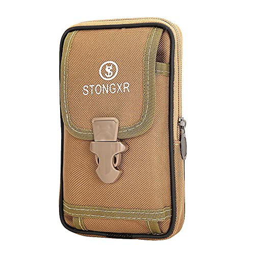 CRGANGZY Männer vertikaler Gürtel tragbarer Oxford-Stoff-Cross-Body-Umhängetasche Einschichtiger Beutel Gehäuse Reißverschluss for das Fischen des Wanderradfahrens (Kamelstil Zwei) von CRGANGZY