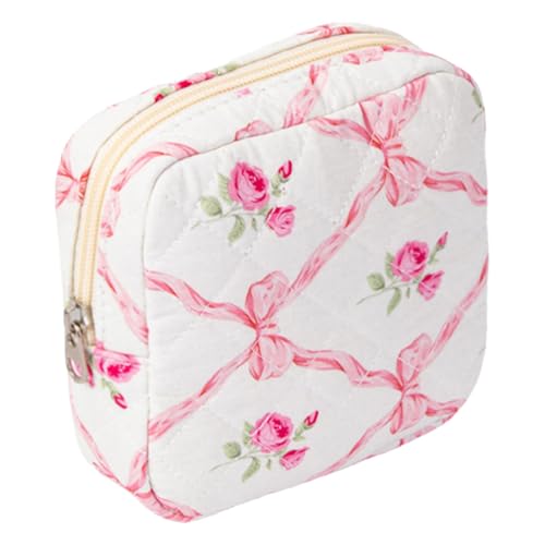 CRGANGZY Make -up -Tasche for Geldbörse for Frauen Gesteppte Kosmetiktasche Cartoon süße Reise Kosmetische Beutel Sanitär -Serviettenspeicher (Stil 3) von CRGANGZY