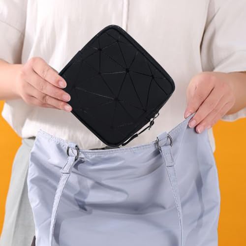 CRGANGZY Mode Damen Langlebige Kosmetiktasche Reise Mini Damenbinde Aufbewahrungstaschen Lippenstift Reißverschluss Geldbörse (Schwarz) von CRGANGZY