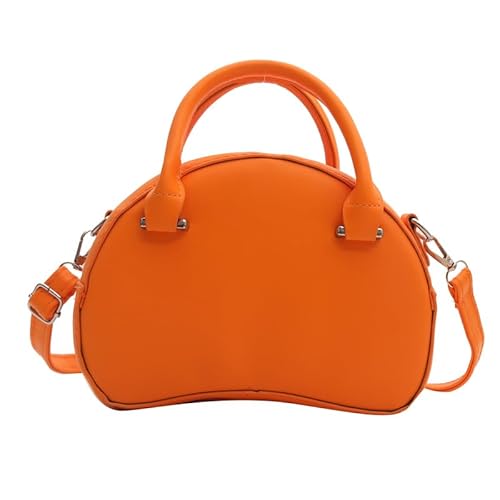 CRGANGZY Modische Handtasche, große Kapazität, lässige Schultertasche, einfarbig, trendige Umhängetasche mit verstellbarem Riemen, Tasche mit Griff oben (Orange) von CRGANGZY