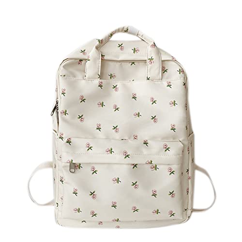 CRGANGZY Modischer Rucksack mit Blumenmuster, großes Fassungsvermögen, Blumenmuster, Schultertasche, Kleine Blume von CRGANGZY