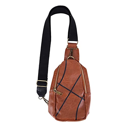 CRGANGZY PRINING FODE FODE Casual Baseball Exquisit Simple Crossbody Slings Bags PU Leder Frauen Messenger -Taschen for Männer Frauen (Basketball) von CRGANGZY