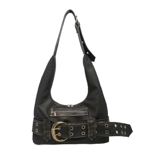 CRGANGZY Pu Ledergürtelschnalle Handtasche Vintage Party Umhängetasche Y2K -Tasche (Bronze) von CRGANGZY