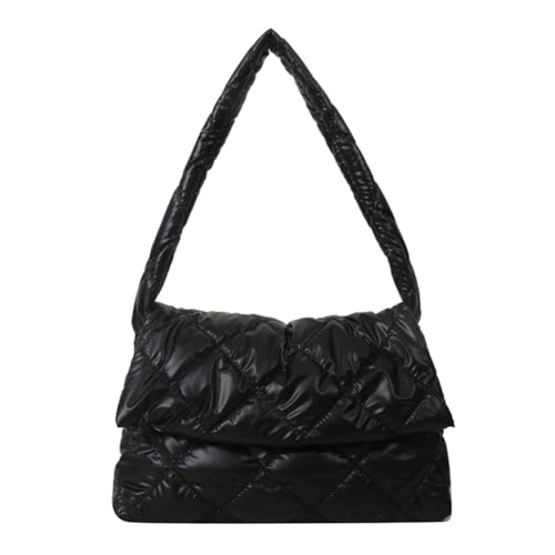 CRGANGZY Puffy-Einkaufstasche for Damen, stilvolle große Kapazität, weiche Nylon-Seitentaschen mit verstellbarem Riemen, gesteppte große Handtaschen von NewTrend for den täglichen Gebrauch i von CRGANGZY