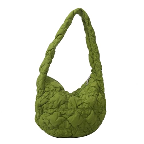 CRGANGZY Puffy Tote-Handtasche für Damen, modische Schultertasche, vielseitige Polsterung, Unterarmtasche, lässig, täglich, Dating-Tasche (grün) von CRGANGZY