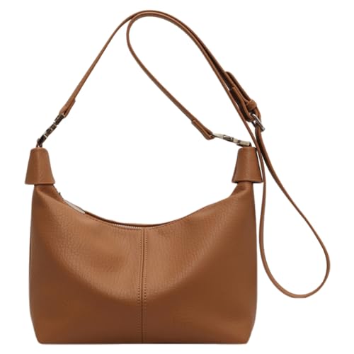 CRGANGZY Retro-Umhängetasche for Damen, PU-Leder, modische Tasche mit Tragegriff, Reißverschluss, vielseitige Umhängetasche for Mädchen, Outdoor-Tagestasche (Khaki) von CRGANGZY