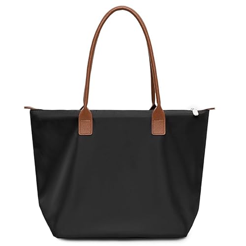 CRGANGZY Tasche Tasche Nylon-Obergriff Geldbörse mit Reißverschluss-Umhängetasche for Frauen (schwarz) von CRGANGZY