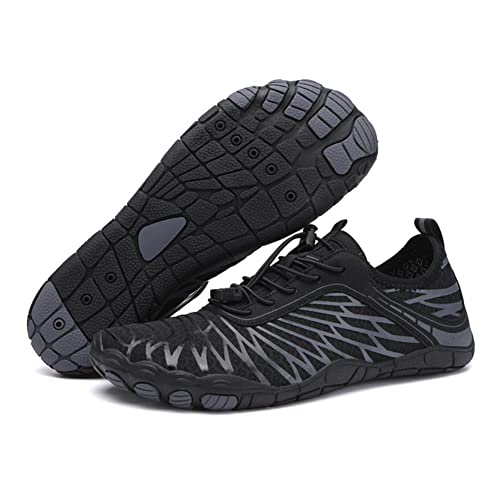 CRGANGZY Tauch-Sneaker, schnell trocknende Trekking-Watschuhe, atmungsaktive Watschuhe, verschleißfeste Outdoor-Zubehör for Seewanderungen (schwarz 47) von CRGANGZY