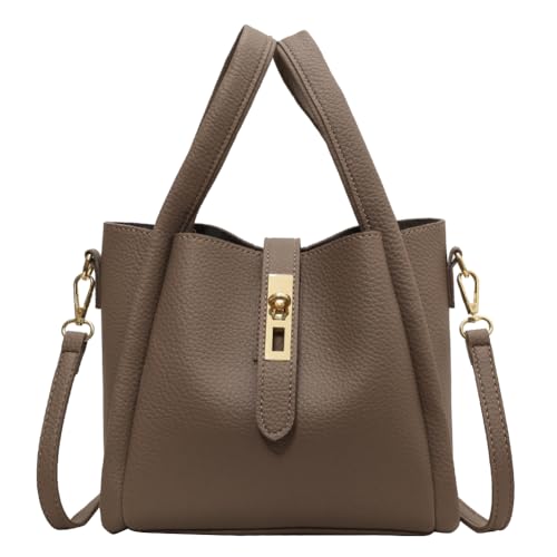 CRGANGZY Umhängetasche for Damen, Magnetverschluss, Umhängetasche, PU-Leder mit Innentasche, Satchel-Tasche, solide Handtasche for Arbeit, Reisen (grau) von CRGANGZY