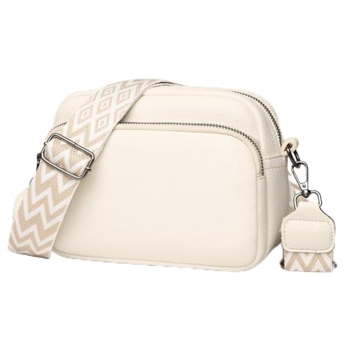 CRGANGZY Vielseitige Hobo-Taschen für Damen mit breitem Riemen, einfache Schultertasche, große Kapazität, weiche Umhängetasche, tägliche Geldbörse für Damen (Beige) von CRGANGZY