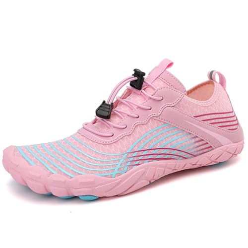 CRGANGZY Wasserschuhe, leichte Aquaschuhe, rutschfest, Barfuß-Strandschuhe, atmungsaktiv, bequem, Schwimmschuhe, schnell trocknend, for Wassersport (37 Pink) von CRGANGZY