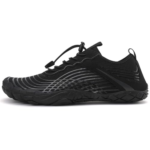 CRGANGZY Wasserschuhe, leichte Aquaschuhe, rutschfest, ergonomisch, Watschuhe, atmungsaktiv, bequem, Schwimmschuhe, schnell trocknend, for Wassersport (39 schwarz) von CRGANGZY