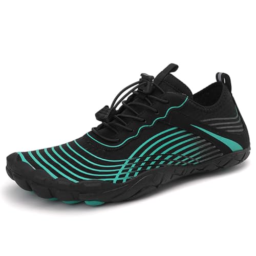 CRGANGZY Wasserschuhe, leichte Aquaschuhe, rutschfest, weich, Tauchsneaker, atmungsaktiv, bequem, Schwimmschuhe, schnell trocknend, for Wassersport (39, Schwarz, Grün) von CRGANGZY