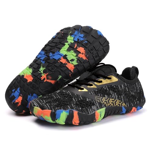 CRGANGZY Water Schuhe Nicht rutschende Wanderschuhe Bequeme leichte Aqua-Schuhe atmungsaktiv schnell, trockener Strandschuhe for Outdoor Beach (Schwarz 32) von CRGANGZY