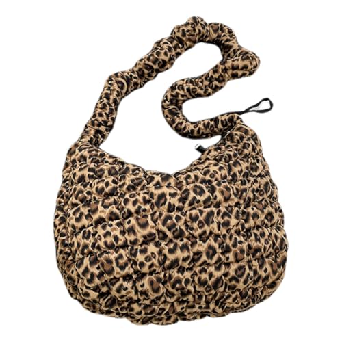 CRGANGZY Women Leopard Print Umhängetasche gesteppte Wolke Handtasche Chic Hobo Bag (braun) von CRGANGZY