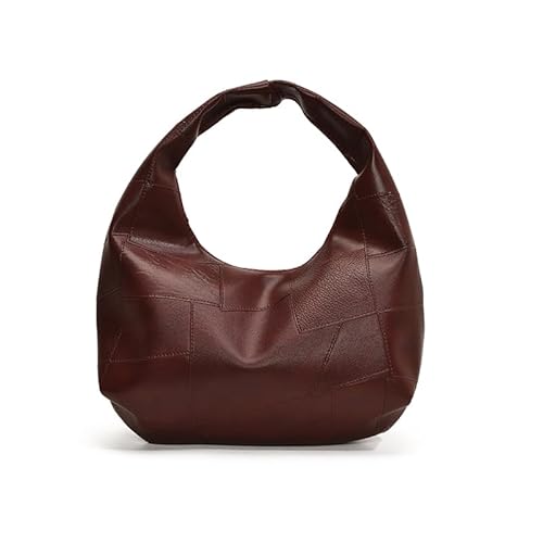 CRGANGZY Women Pu Crescent Umhängetasche große Kapazität Trendy Designer Handtasche einfache Farbe Einfacher Tragetasche im Freien Reisetasche (rot) von CRGANGZY