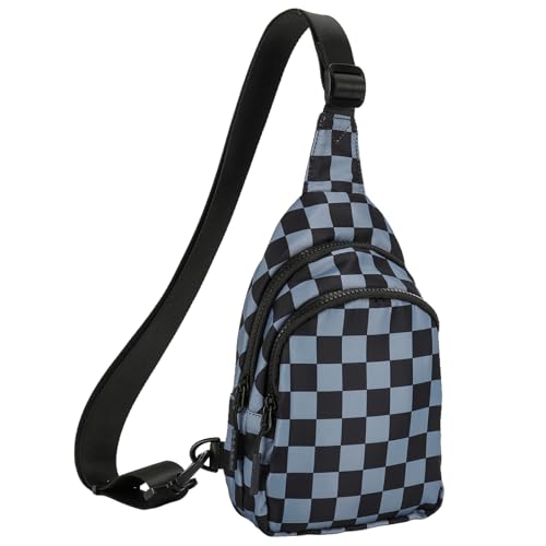 Karbeer Schlinge for Frauen Crossbody Chest Bag Fanny Packs Geldbörse (schwarz grau) von CRGANGZY