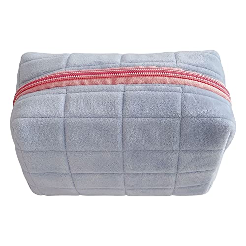 Plüsch -Toilettenbeutel Feste Reiseherztliche Großkapazität Make -up Handtaschen Kissenbeutel süß for Frauen Mädchen (blau) von CRGANGZY