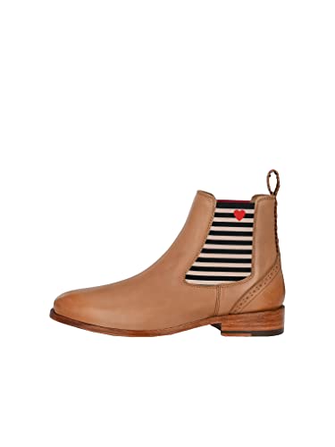 CRICKIT® Chelsea Boot Damen SUVI | Klassischer Chelsea Boot mit Streifen und Herzchen für Damen aus 100% Leder | Herz mit Streifen von CRICK IT