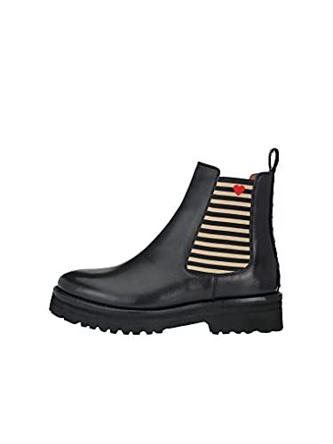 CRICKIT® Chelsea Boot Damen Vanessa | Klassischer Chelsea Boot mit Streifen und Herzchen für Damen aus 100% Leder | Herz mit Streifen von CRICK IT