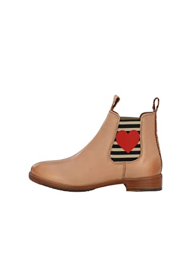 CRICKIT® Chelsea Boot Damen JULIA | Klassischer Chelsea Boot mit Streifen und Herz für Damen aus 100% Leder | Herz mit Streifen von CRICKIT