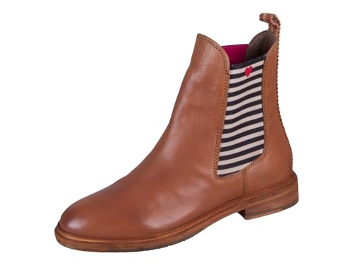 CRICKIT® Chelsea Boot Damen Nadine | Chelsea Boot Stiefelette für Damen aus 100% Leder | Herz mit Streifen von CRICK IT