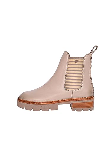 CRICKIT® Chelsea Boot Damen NICKI | Chelsea Boot Stiefelette aus Leder für Damen aus 100% Leder | Herz mit Streifen von CRICKIT