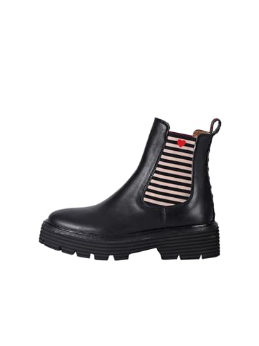 CRICKIT® Chelsea Boot Damen NINJA | Chelsea Boot Stiefelette aus Leder für Damen aus 100% Leder | Herz mit Streifen von CRICKIT