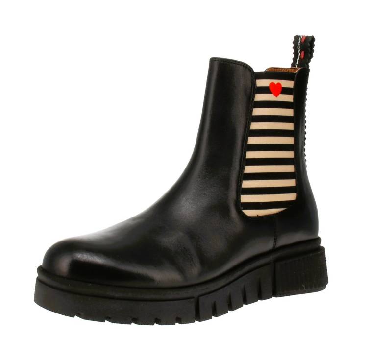CRICKIT Crickit Naelle 00569714 - Damen Chelsea Boots - Schwarz-Herz Stiefel von CRICKIT