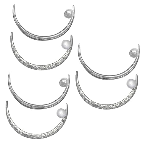 CRILSTYLEO Haare Mond 6 Gebogenes Mondhaar-essstäbchen Mond Haarnadeln Chinoiserie- Haarstäbchen Für Dekoratives Haar Frauenhaarstock Haarknoten-stick Haarnadelstifte Halter Legierung von CRILSTYLEO