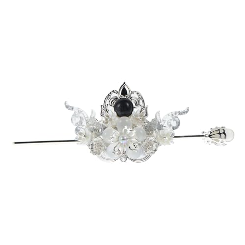 CRILSTYLEO Haarnadel-Set im Han-Stil chinesische Kopfbedeckung 2-teilig silberfarben -Kopfdekor traditionelles chinesisches Kopfschmuck-Accessoire CRILSTYLEO Haarnadel-Set im Han-Stil chinesische Kopfbedeckung 2-teilig silberfarben -Kopfdekor traditionelles chinesisches Kopfschmuck-Accessoire von CRILSTYLEO
