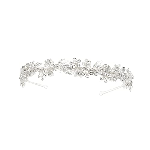 CRILSTYLEO Haarband Für Braut Elegantes Handgefertigtes Blumen Stirnband Für Hochzeiten Partys Und Bühnenauftritte Silberne Haaraccessoires J2784 von CRILSTYLEO