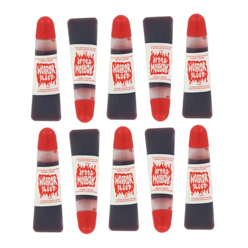 CRILSTYLEO 10 Flaschen Waschbares Kunstblut Halloween Cosplay Requisiten 18 G Horror-blutplasma von CRILSTYLEO