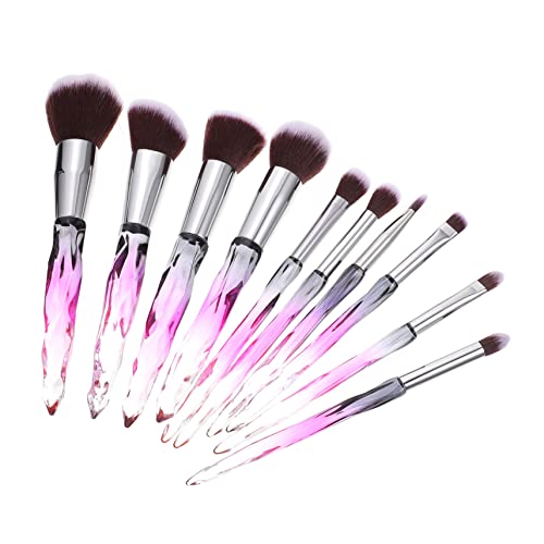 CRILSTYLEO 10-teiliges Make-up-Tool-Kit aus Fasern mit Kristallgriff Set für professionelle kosmetische wiederverwendbare tragbare Make-up-Pinsel für Damen von CRILSTYLEO