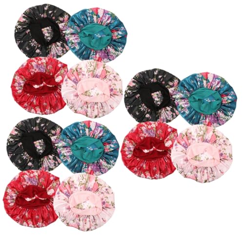 CRILSTYLEO 12stücke Teiliges Satin Schlafhaube Für Damen Bedruckte Haarkappe Mit Breitem Elastisch Und Für Und Beim Duschen Und Weinrot CRILSTYLEO 12stücke Teiliges Satin Schlafhaube Für Damen Bedruckte Haarkappe Mit Breitem Elastisch Und Für Und Beim Duschen Und Weinrot von CRILSTYLEO