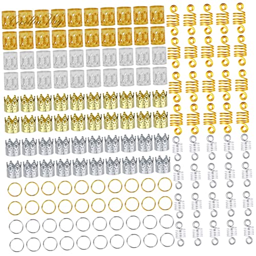 CRILSTYLEO 160stücke Haarschmuck Ringe Für Zöpfe Spiraldauerwellen Charms Zur Dekoration Für Frauen Dreadlocks Zubehör Vielseitig Einsetzbar Für Verschiedene Anlässe von CRILSTYLEO