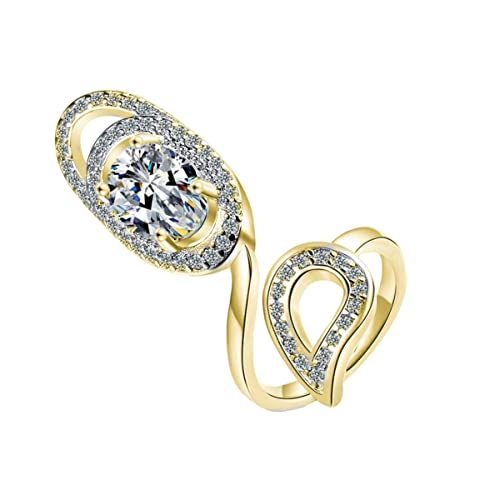 CRILSTYLEO 1Pc Offener Fingernagelring Für Frauen Modischer Ring Mit Strasssteinen Kreative Nagelschmuck Dekoration Goldfarbe Elegantes Hand Jewelry Für Nageldesign von CRILSTYLEO