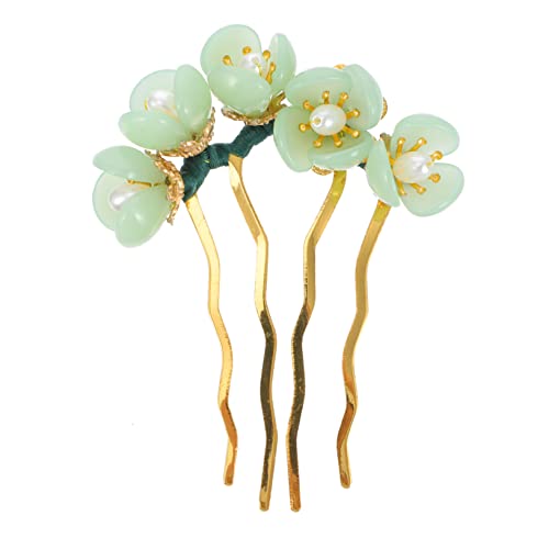 CRILSTYLEO Traditionelle Chinesische Blumen-haarnadel Handgefertigt Haarstab Jade-haarschmuck von CRILSTYLEO