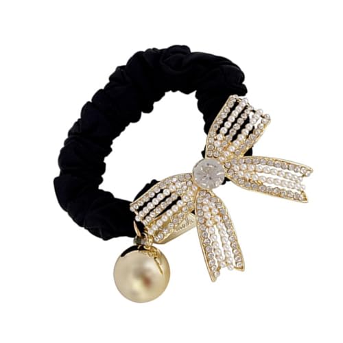 CRILSTYLEO 1stück Rhinestone Haargummi Mit Schleife Eleganter Haarring Für Damen Dekoratives Haaraccessoire Für Verschiedene Anlässe Dehnbar Und Haarschonend Für Dünnes Und Dickes Haar von CRILSTYLEO