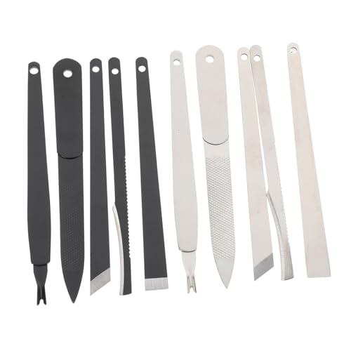 CRILSTYLEO 2 Sätze Nagelfeile Pediküremesser Nagelhautschneider praktische Entferner Nagelentferner Nagelpflegeset tragbare pediküre messer Pediküre Datei Nagelschneidefeile Rostfreier Stahl von CRILSTYLEO