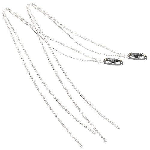 CRILSTYLEO 2 Stück Dirty Braid Haarspangen Haarschmuck Geflochtene Haarkette Strass Haarkette Haar Strass Dreadlock Haarkette Haarschmuck Für Frauen Haarkette Schmuck Haarquaste von CRILSTYLEO