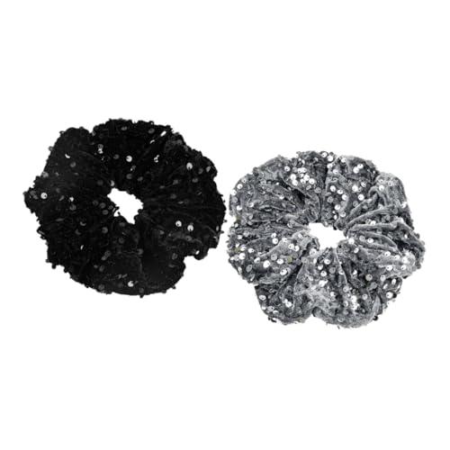 CRILSTYLEO 2er Satz Elastische Haargummis Pailletten-haargummis Als Haar-accessoires Für Damen Und Teenager-mädchen Für Party Und Alltag Geeignet von CRILSTYLEO