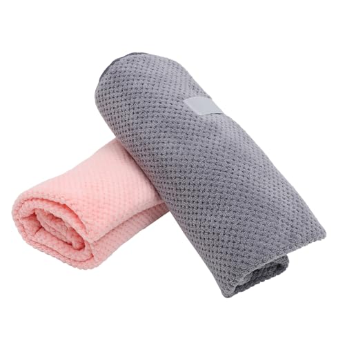 CRILSTYLEO 2 Stück Trockenhaarkappe Duschhaube Badetuch Haarabsorbierende Kappe Haartrocken Turban Haartrocknungs Turban Haar Turban Handtuch Spa Kopfwickel Handtücher Korallenvlies von CRILSTYLEO
