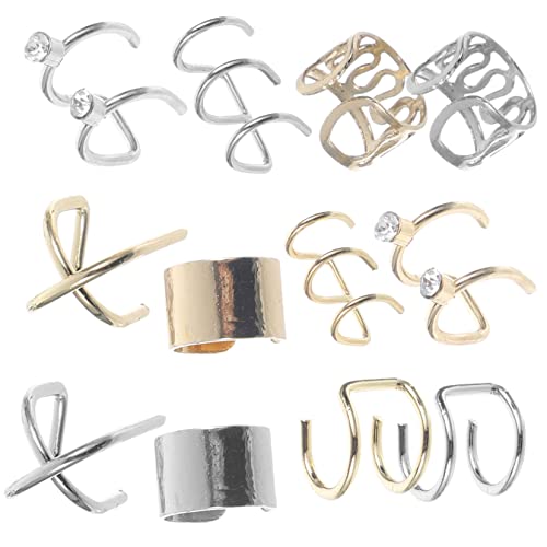 CRILSTYLEO 24 Stück Teiliges Clip Ohrmuschel Ohrringe für Damen und Herren Vielfältige Stile Eleganter Ohrschmuck für Partys und Alltag Goldene und Silberne Varianten von CRILSTYLEO