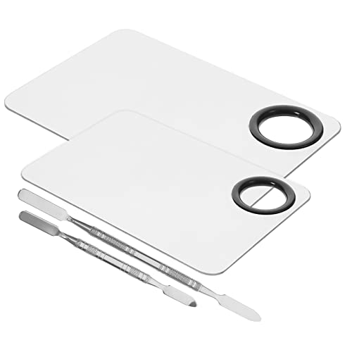 CRILSTYLEO 2satz Make-up Mischpalette Mit Spatel Kosmetikpalette Für Maniküre Und Foundation-mischung Langlebig Und Leicht Zu Reinigen Für Lippenstift Und Lidschatten von CRILSTYLEO