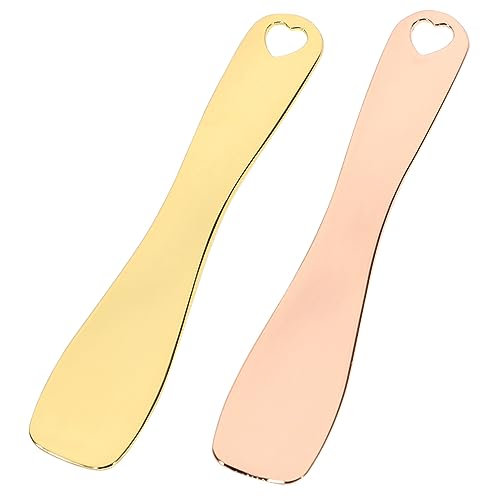 CRILSTYLEO Goldfarbene Löffel Für Gesichtscreme 2 Stück Schönheitslöffel Aus Zinklegierung Für Hautpflege Make-up Feuchtigkeitscremes von CRILSTYLEO