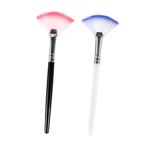 CRILSTYLEO 2stücke Gesichtsmaske Pinsel Fächerpinsel Für Crememasken Ergonomisches Design Waschbar Für Make-up Und Highlighter von CRILSTYLEO