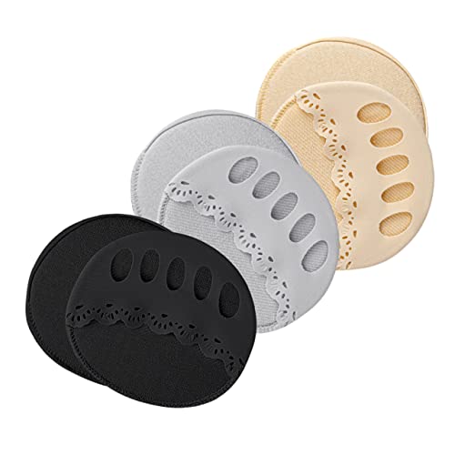 CRILSTYLEO 3paare Invisible Zehensocken Für Damen Rutschfeste Atmungsaktive Halbe Socken Mit Gel-dämpfung Für High Heels Sandalen Und Flats Hautfarbe Schwarz Und Komfortable Und von CRILSTYLEO