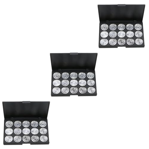 CRILSTYLEO 3 Stück 15 Lidschattenpaletten 15 Fächer Leere Kosmetiktasche Tragbar Für Rouge Foundation Make-up Rund 26 Mm von CRILSTYLEO