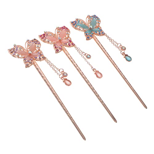 CRILSTYLEO 3 Stück Chinesische Haarstäbe Schmetterlings-haarnadel-charme Vintage-haarschmuck Für Frauen Dickes Haar CRILSTYLEO 3 Stück Chinesische Haarstäbe Schmetterlings-haarnadel-charme Vintage-haarschmuck Für Frauen Dickes Haar von CRILSTYLEO